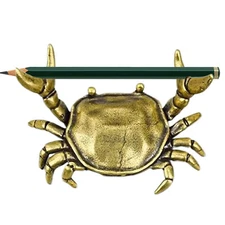 2x intage Brass Crab Shape Pen Holder Pen Stand Creative Crab Pen Holder Office