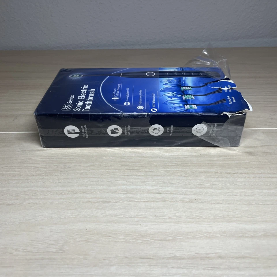 S5 Series Sonic Electric Toothbrush 5 Modes IPX7 2 Min Timer SH508 Black Sealed Foto 3 de 4