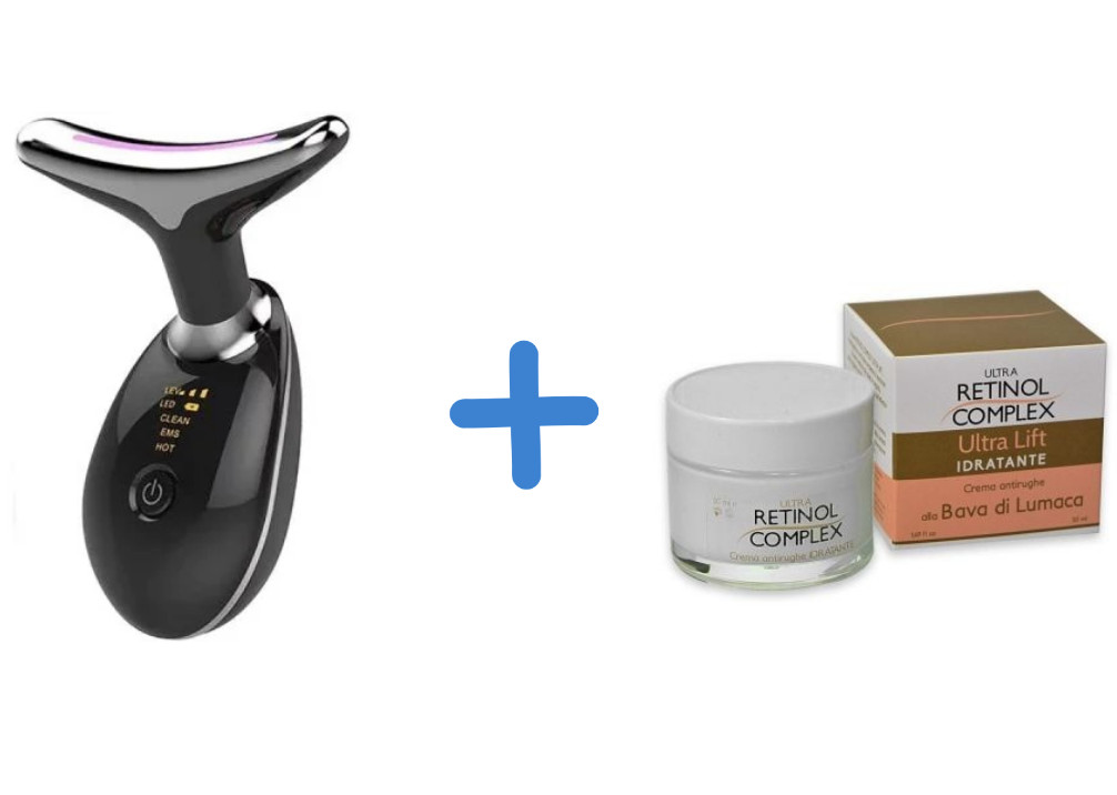 Dispositivo Viso e Collo LED Antirughe Set - Skin Gym Ricaricabile