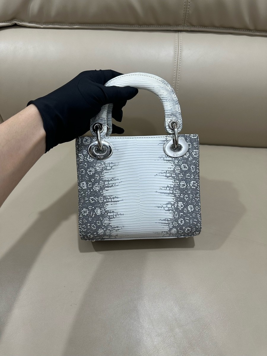 Dior Lady Dior 3-Grid Women's Handbag Original Lizard Leather | eBay
