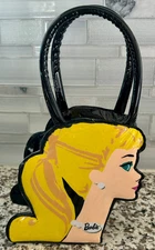 Vintage Barbie Black Vinyl Profile Purse by F.A.O Schwarz 1996