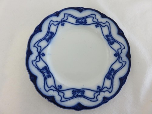 Antico piatto insalata blu flusso ceramica molo nuovo "Parigi" 8"