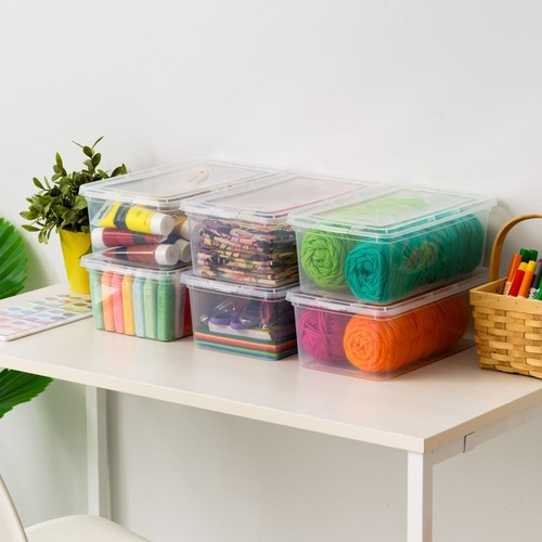 5 Qt Plastic Storage Bins with Lids, Stackable Totes, Containers, Clear, 20Pk - Picture 9 of 10