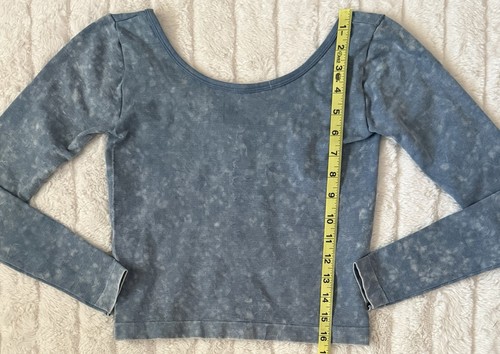 Lulus Damen blau Langarm U-Ausschnitt Rücken Crop Top Stretch Größe Small - Bild 4 von 5