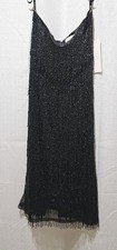 Mac Duggal Black Embellished Strapless Fringe Dress Size 2 NWT