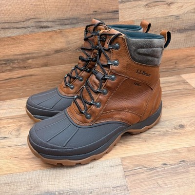 L.L. Bean Storm Chaser 5 Mens  10M Duck Boots Brown Leather Primaloft Tek 2.5