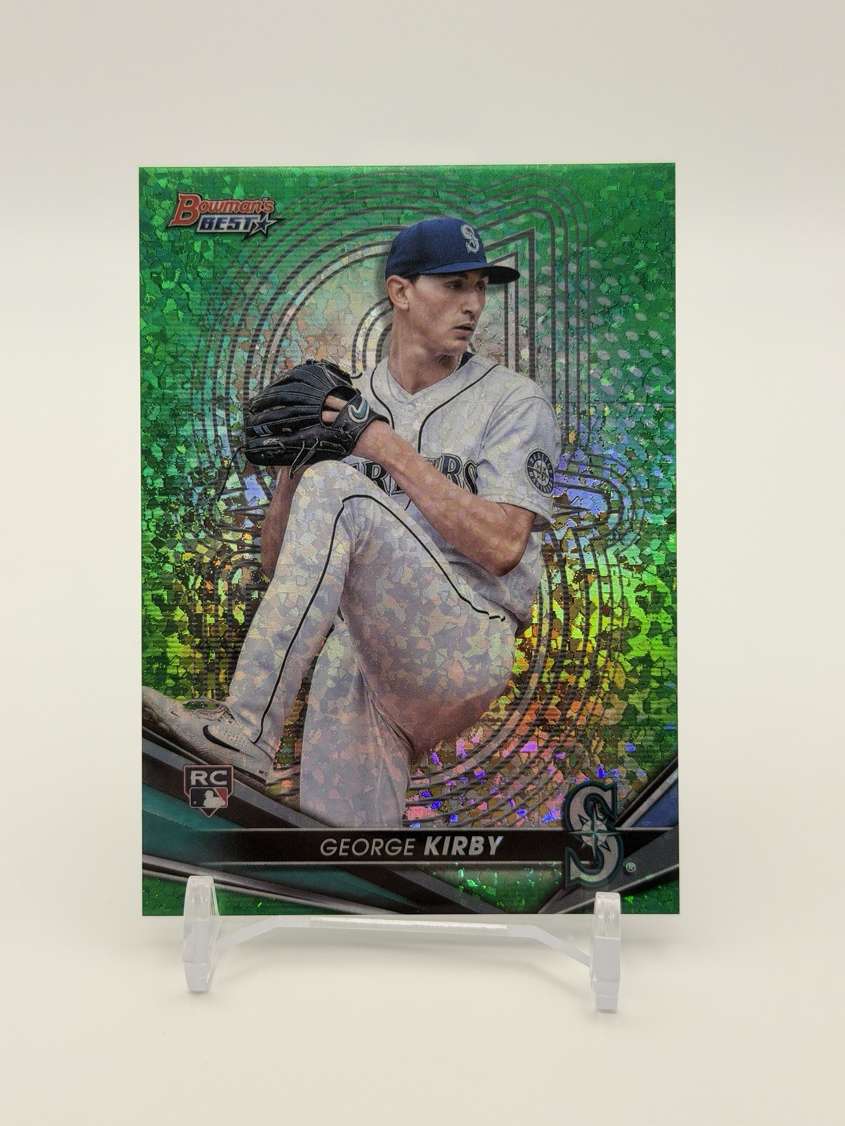 2022 Bowman's Best GEORGE KIRBY Rookie #69 Green Mini-Diamond Refractor #/99
