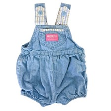 Vintage OshKosh B  Gosh Denim Bubble Romper Shortalls Blue - 6-9 Months