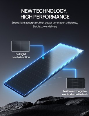 ECO-WORTHY 200W Solar Panel 25.2% High Efficiency All Black For