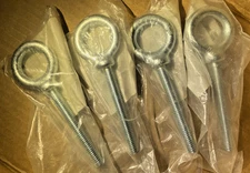 Machinery Steel Eye Bolt Steel  3/8"-16 Zinc-Plated, 3 inch Long, Shoulder QTY 4