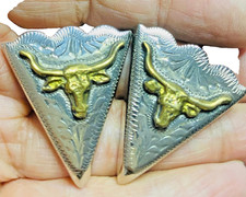 Western-Kragenecken  mit Longhorn-mit goldenem Stierkopf ( M-18 )