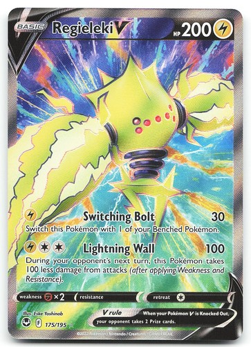 Regieleki V (Full Art) 175/195 Silver Tempest Holo Ultra Rare Pokemon Card NM