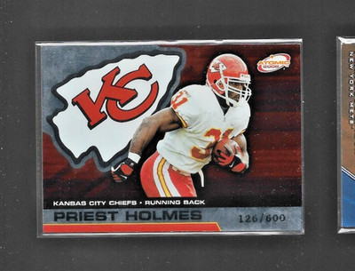 2002 Pacific Atomic #49 Priest Holmes Non Die-Cut #/600 Kansas City Chiefs