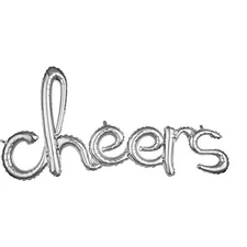 Anagram Phrase Cheers Silver Party Balloon, 40"