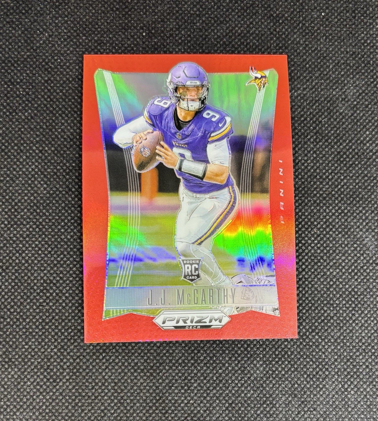 2024 Prizm Deca J.J. McCarthy RC Red Rookie #092/199 Vikings