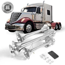 4 Trumpet Horns Kit Truck Air Horn For Car Train Boat 12V/24V 150DB Super Loud