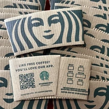 New Starbucks HOT CUP SLEEVES | Set of 25 | Cardboard | Starbucks Earthsleeve
