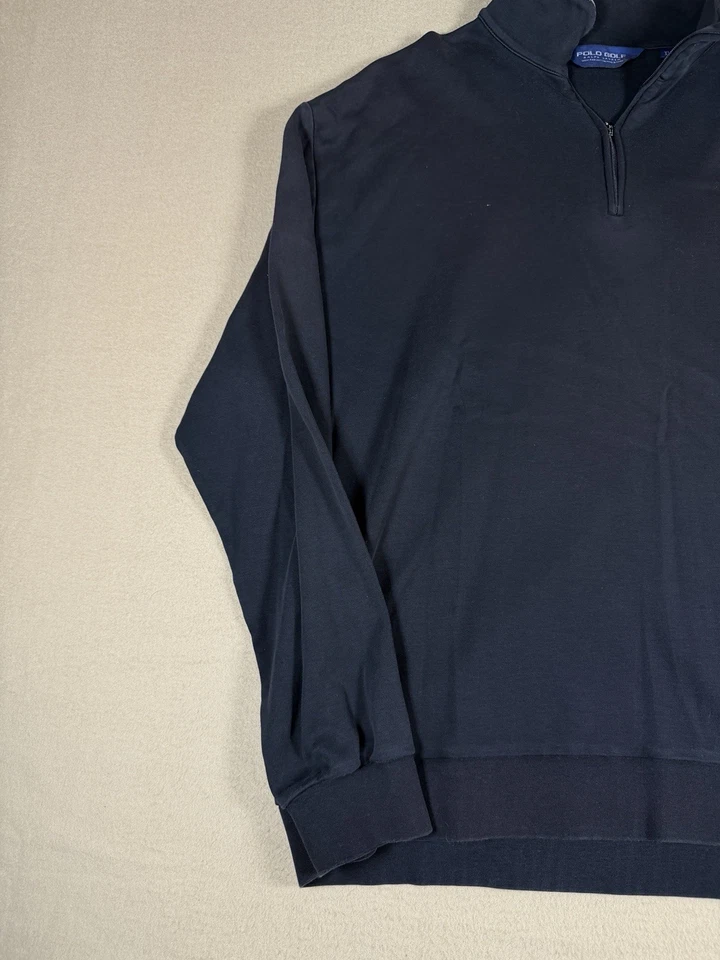 Pullover Polo Ralph Lauren Cuarto Cremallera Algodón Pima Negro Para Hombre Talla XL Golf Foto 3 de 3