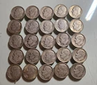 Roosevelt Dimes Lot of  Twenty Five ,  1948 to 1964, 90% Silver, Circulated