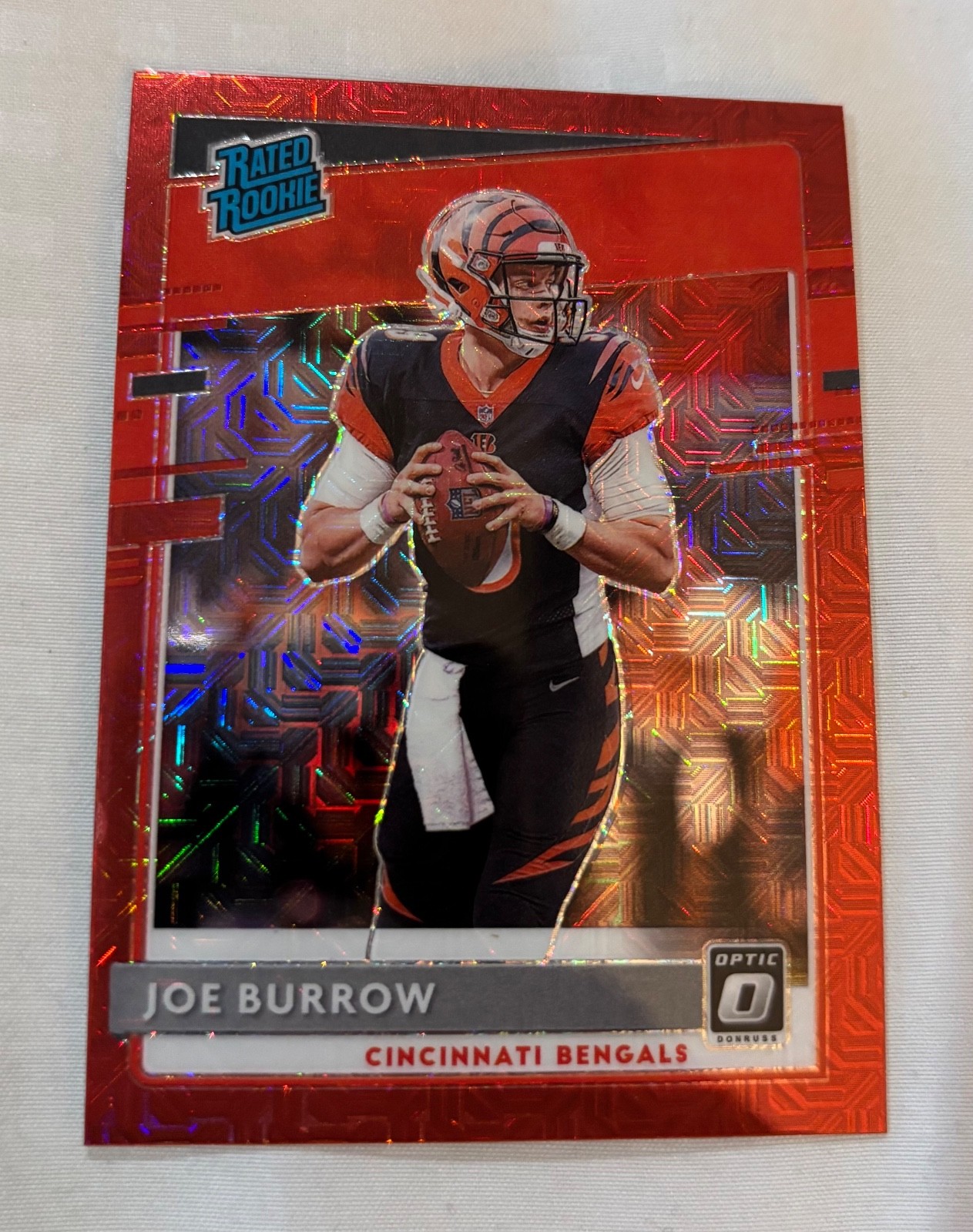 2020 Panini Donruss Optic - Rated Rookies Joe Burrow #151 Red Mojo Prizm RARE