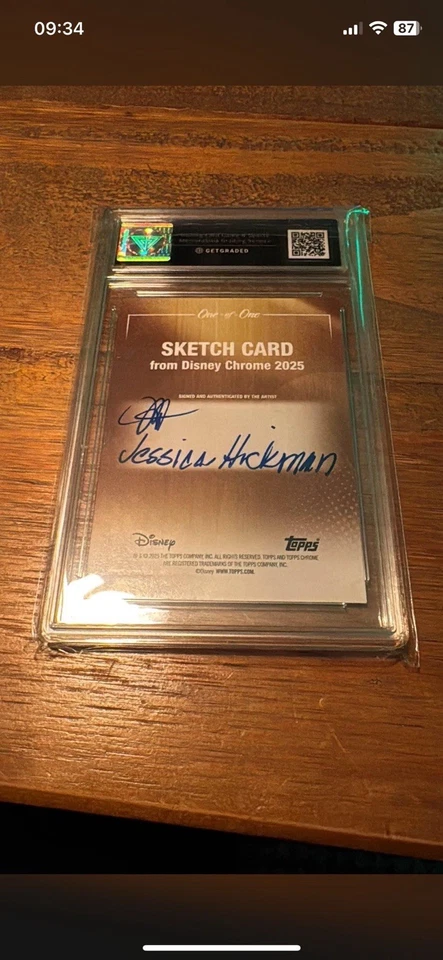 2025 Topps Chrome Ariel Sketch 1/1 Autograph Card by Artist Jessica Hickman - Image 3 of 3