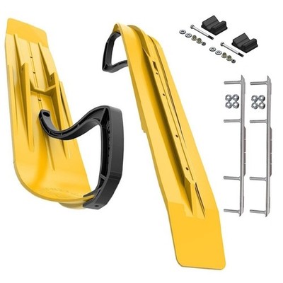 Slydog Powder Hound 7'' Yellow Skis w/9'' Shaper Bar Complete Kit Ski-Doo 2020+