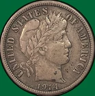 1914 Barber Dime Silver Choice Extremely Fine XF+ Coin #32702
