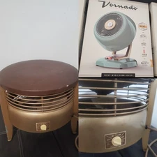 Vtg Atomic MID CENTURY FRIGID CC12G Steel Hassock Floor FAN Stool Stand Working