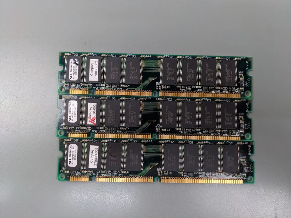 (3) Compaq 16MB PC66 SDRAM DIMMs, 168-pin RAM Memory Sticks (48MB Total) - Image 2 of 3