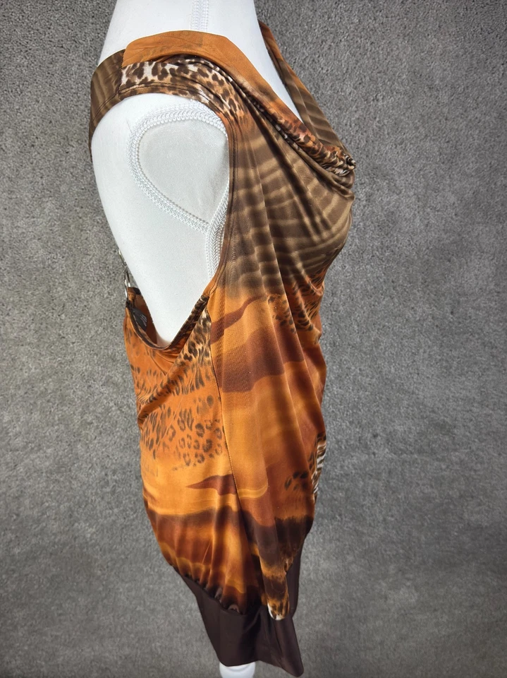 Anéis de metal vintage femininos Y2K gola capuz halter top estampa leopardo L esposa máfia - Imagem 2 de 4