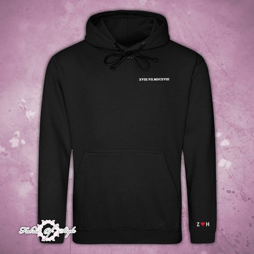 Sudadera con capucha con capucha bordada con número romano, fecha de aniversario personalizada pareja - Imagen 12 de 13
