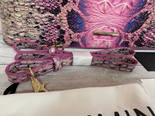 Brahmin Pink Cobra Ombre Melbourne Leather Shoulder Bag Authentic Pink NWT - Picture 15 of 17