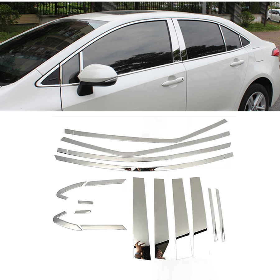 For Toyota Corolla sedan 2019-2023 stainless Car Window Strip Cover Trim