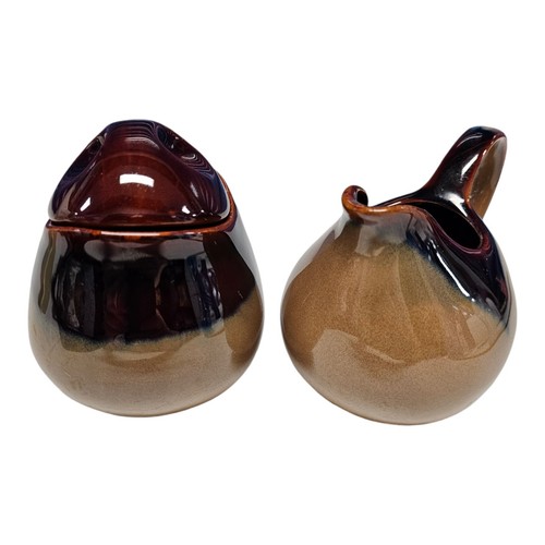 Sango Nova Brown 4933 Creamer and Sugar Bowl with Lid NO Chips or Crazing - Picture 3 of 10