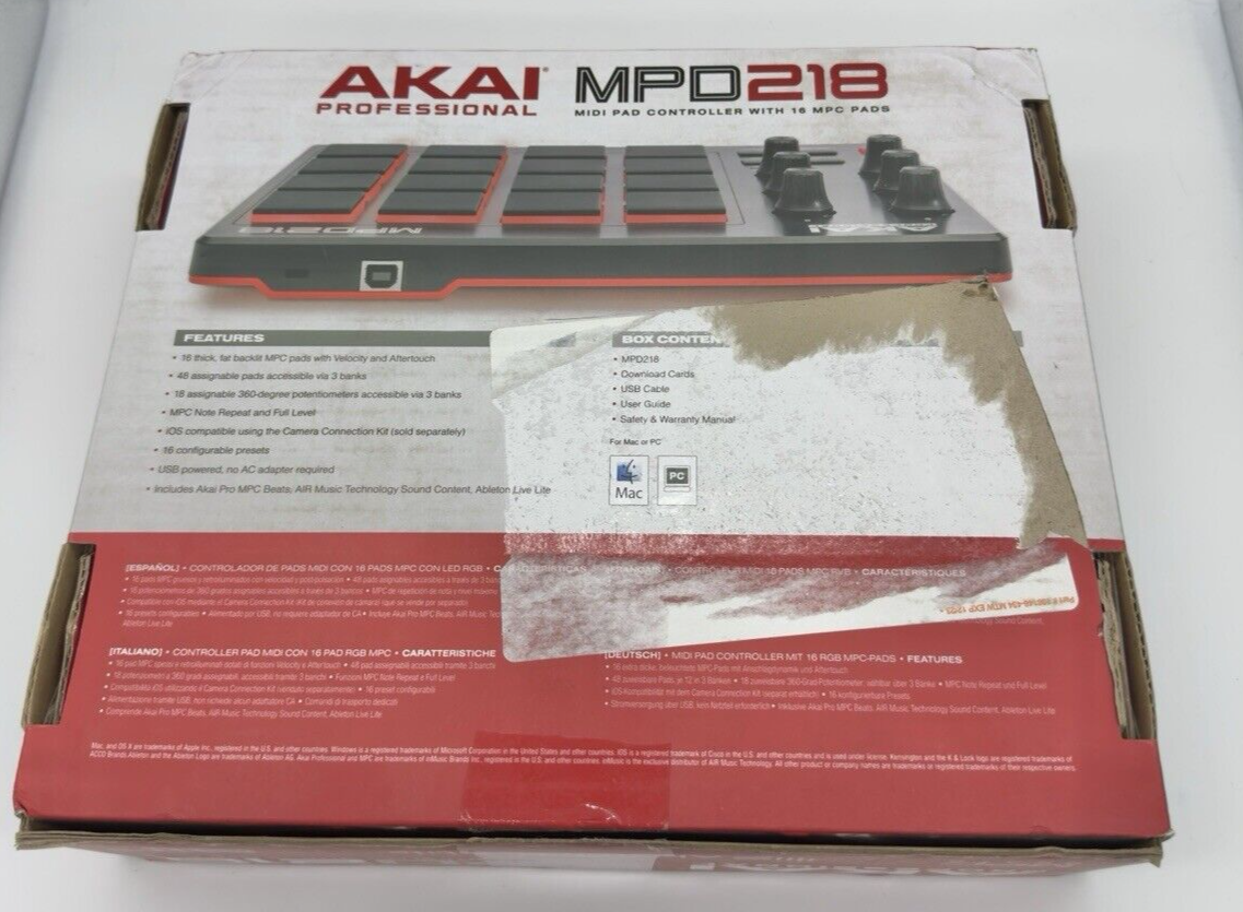 Akai Professional USB MIDI16パッド MPD218 Amazon.com: AKAI Professional MPD218 - USB MIDI Controller