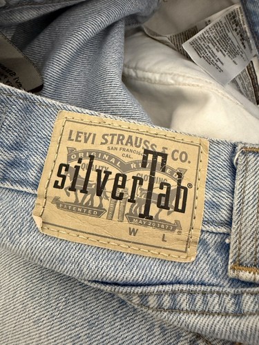 LEVI'S STRAUSS SilverTab Denim Jeans Baggy Fit Blue Size 27 Distressed Light - Picture 6 of 15