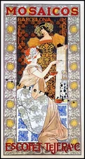 Mosaico 1900 Spanish Tiles Vintage Poster Print Art Nouveau Barcelona Spain