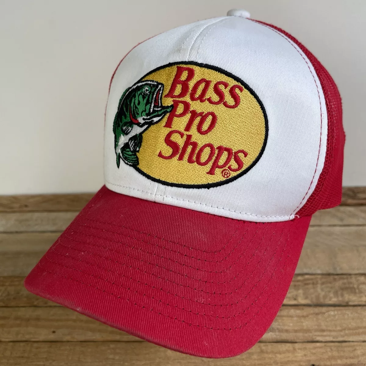 Bass Pro Shops Big Embroidered Logo Hat Red Adjustable Ball Cap