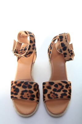 J.Crew Leopard Calf Hair Espadrille Wedge Sandals size 9 Espadrille Wedges In Leopard Calf Hair For Women | J.Crew main image 3