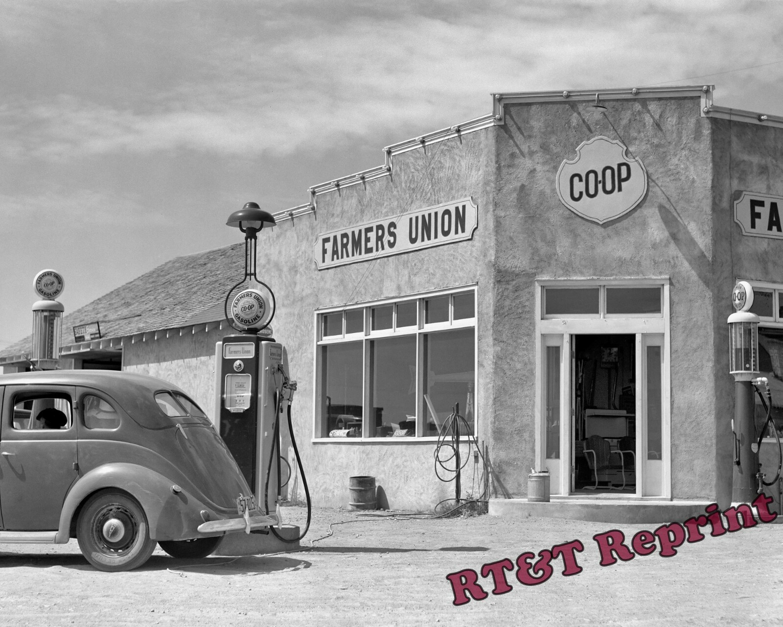 Photograph Farmers Union Gas Station Grenora North Dakota Year 1941 eBay