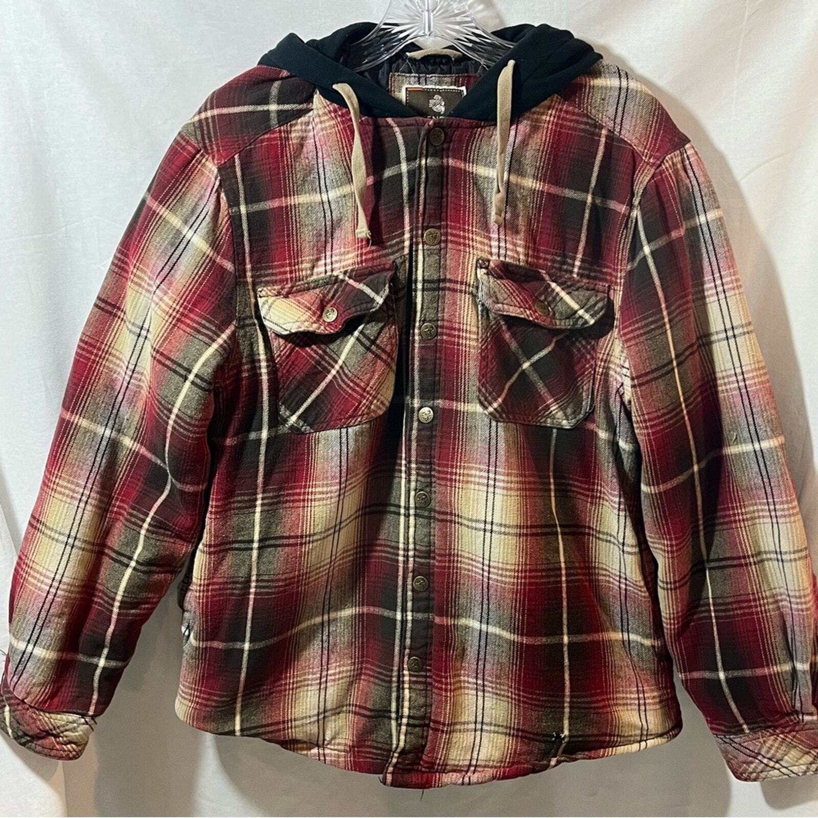 Legendary Outfitters Men's Flannel Hooded Shirt Jacket Size Medium