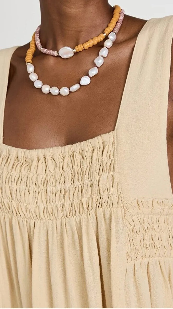 Free People Delphine Midi Dress Neutr (L) | eBay