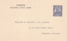 Canada ½c Arch Veganin Advertising Reply PSC Unused Webb P56