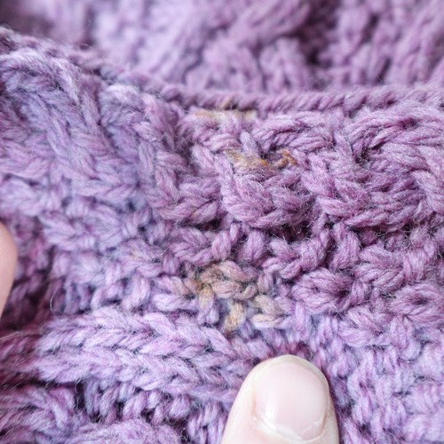 Aran Crafts Cardigan Sweater Womens XL Purple Merino Wool Cable Knit Patterned - Picture 7 of 20