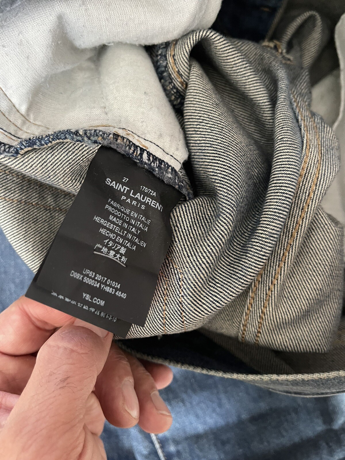 Pantalone jeans uomo Saint Laurent 100% autentico taglie rare da nastro in foto