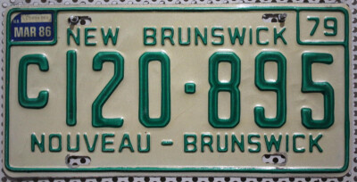 Kanada Nummernschild 1979 1986 Kennzeichen New Brunswick License Plate Canada C1