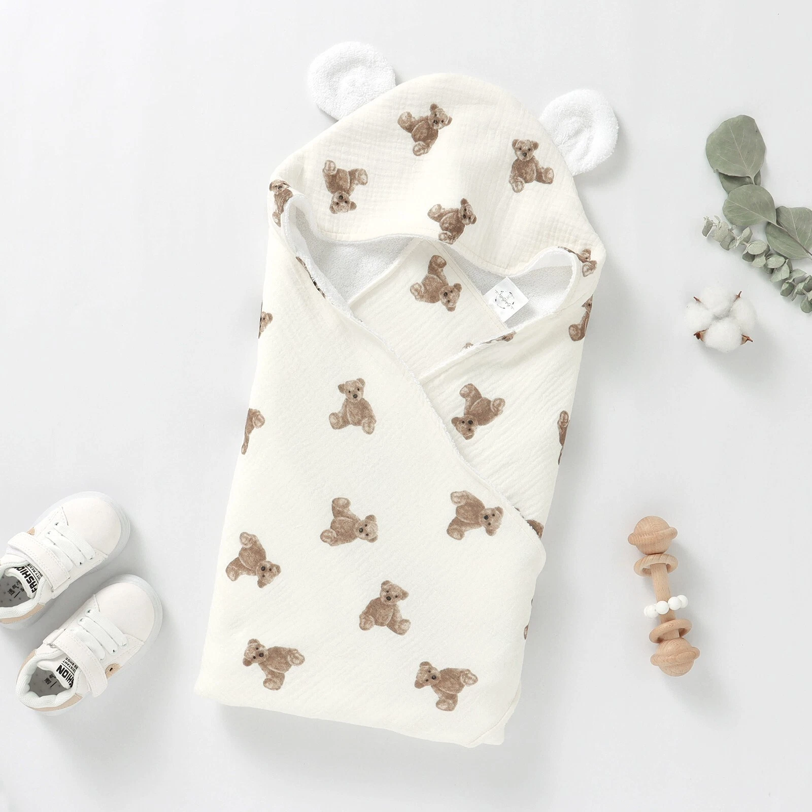 Little Teddy Bear Organic Cotton Muslin Hooded Baby Towel Neutral Shower Gift
Opens in a new window