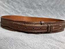 Don Hume Ranger Belt Mens 32 Brown Leather Basket Weave Western Work Heavy Duty
