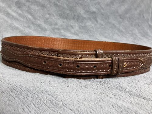 Don Hume B112 BROWN 32 Leather Basket Weave Officer Duty Wide Belt Heavy Ranger - Picture 1 of 13