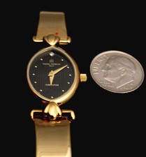 Wristwatch, Ladies, Michel Herbelin, Gold, Faux Diamond NOS 1980s France